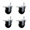 Service Caster 4 Inch Phenolic Swivel 58 Inch Threaded Stem Caster Set with Total Lock Brake SCC-TSTTL20S414-PHS-58212-4 - alternate 1